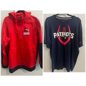 Nike Patriots Red and Blue Jacket w/Nike DriFit Tee.